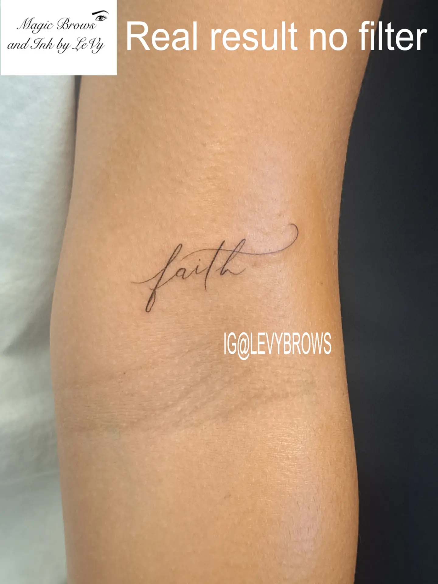 Tattoo by @levybrows — lettering_script