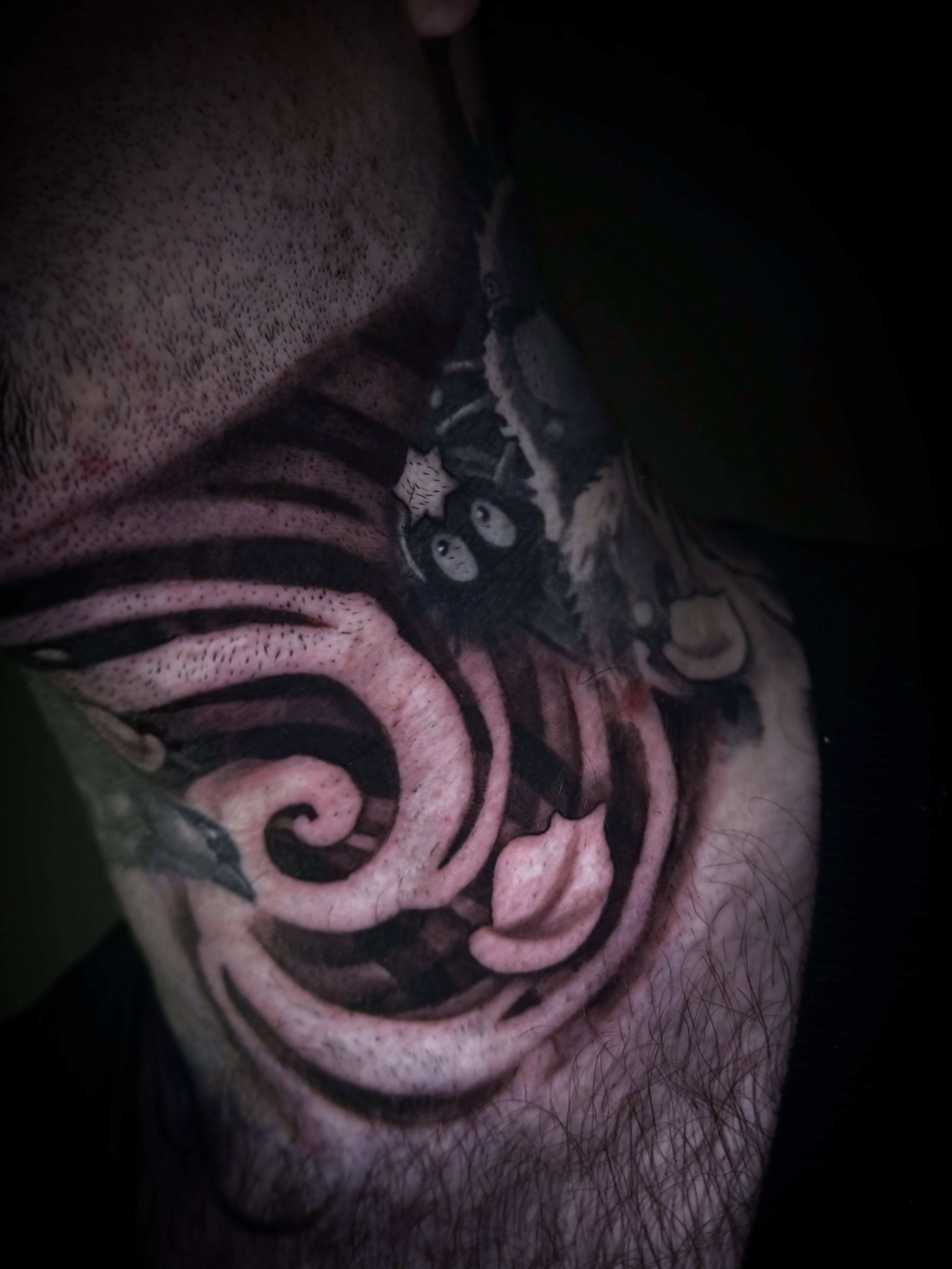 Spiral dotwork tattoo on the neck by ✨Meredith Brewington✨ Maryland Tattoo