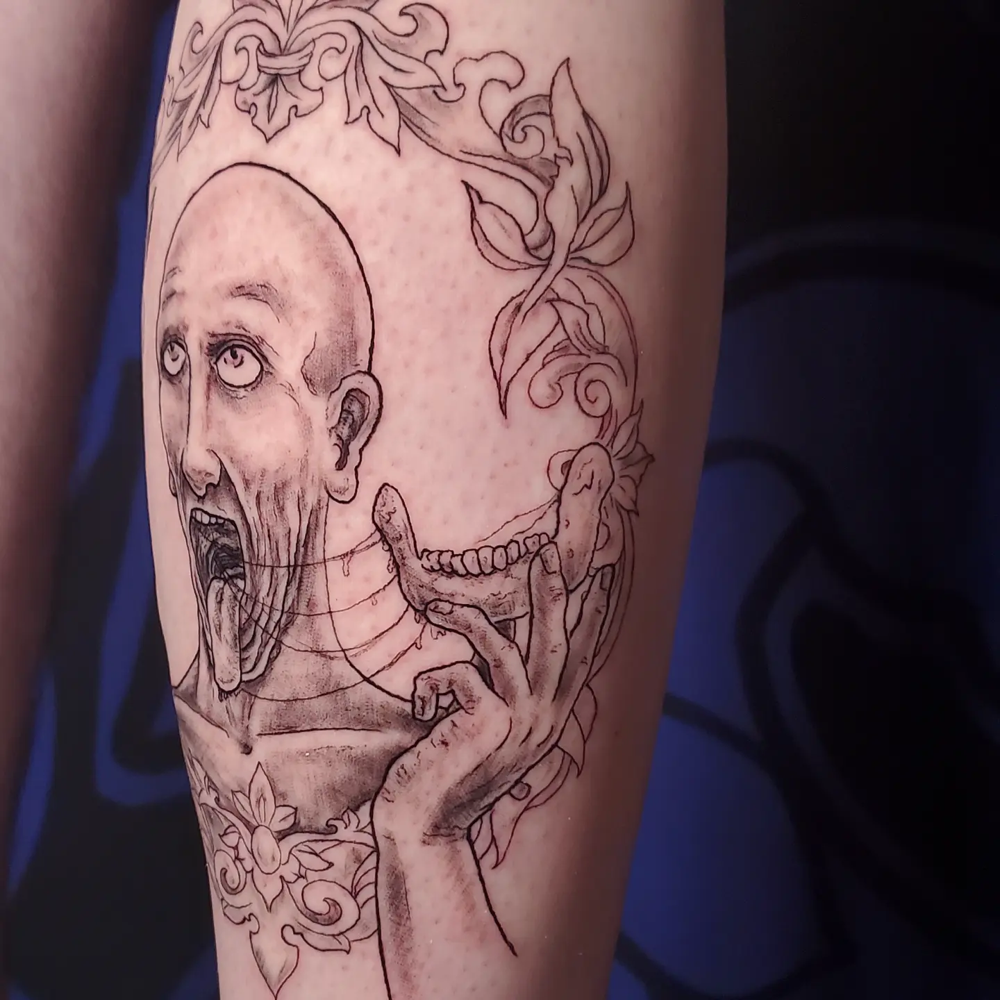 Tattoo by @crookedwil — dark_realism, black_and_grey