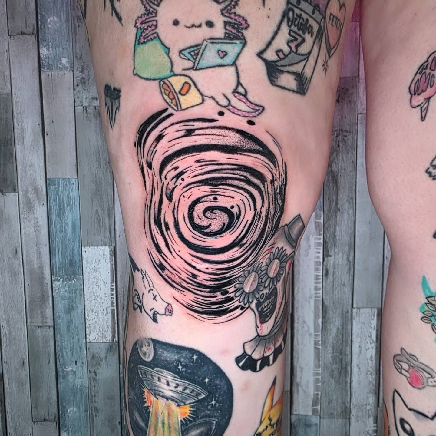 Tattoo by @tattoos_by_brad — dotwork, surrealism