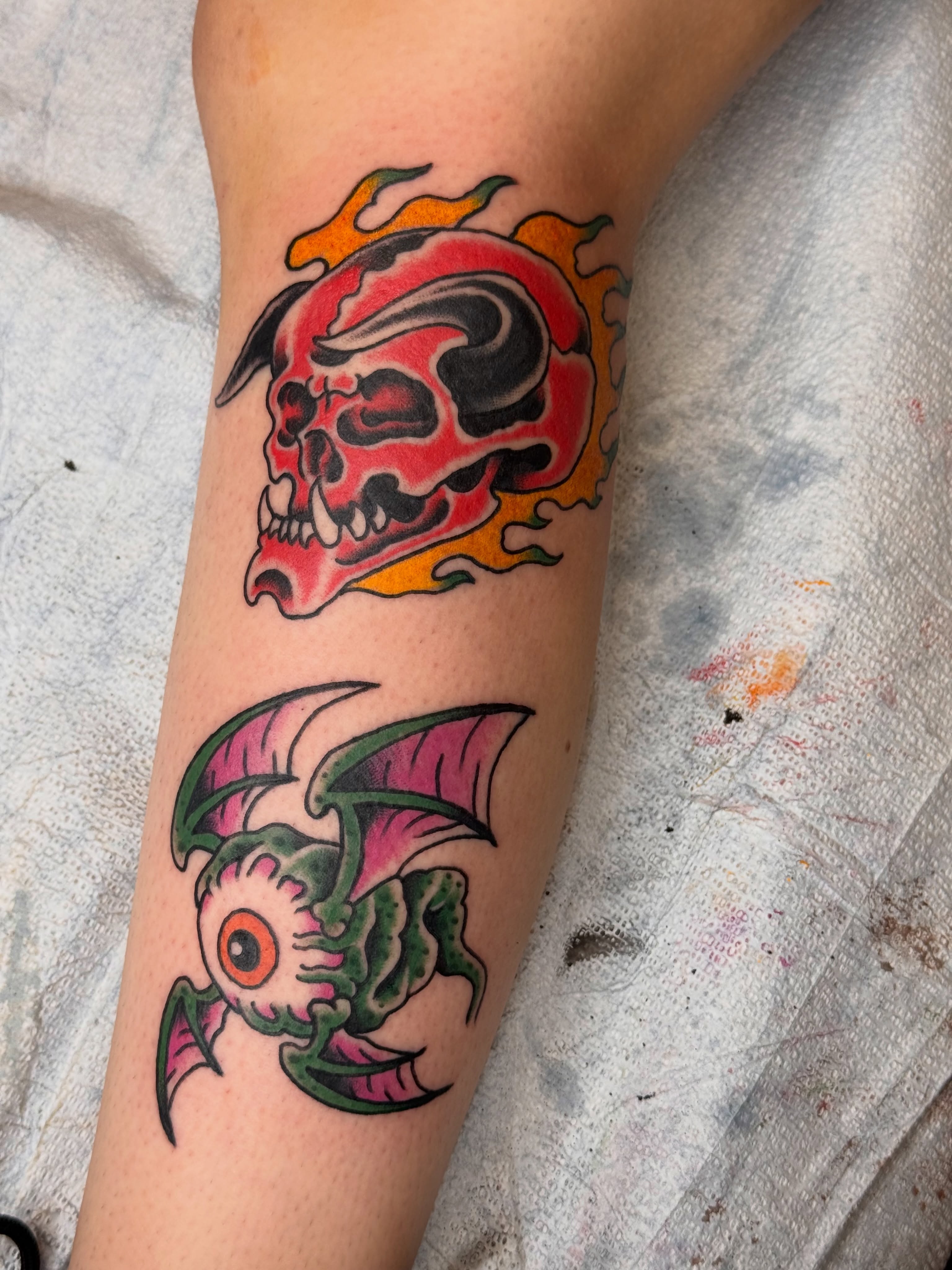 Tattoo by @thepinkmanther — american_traditional