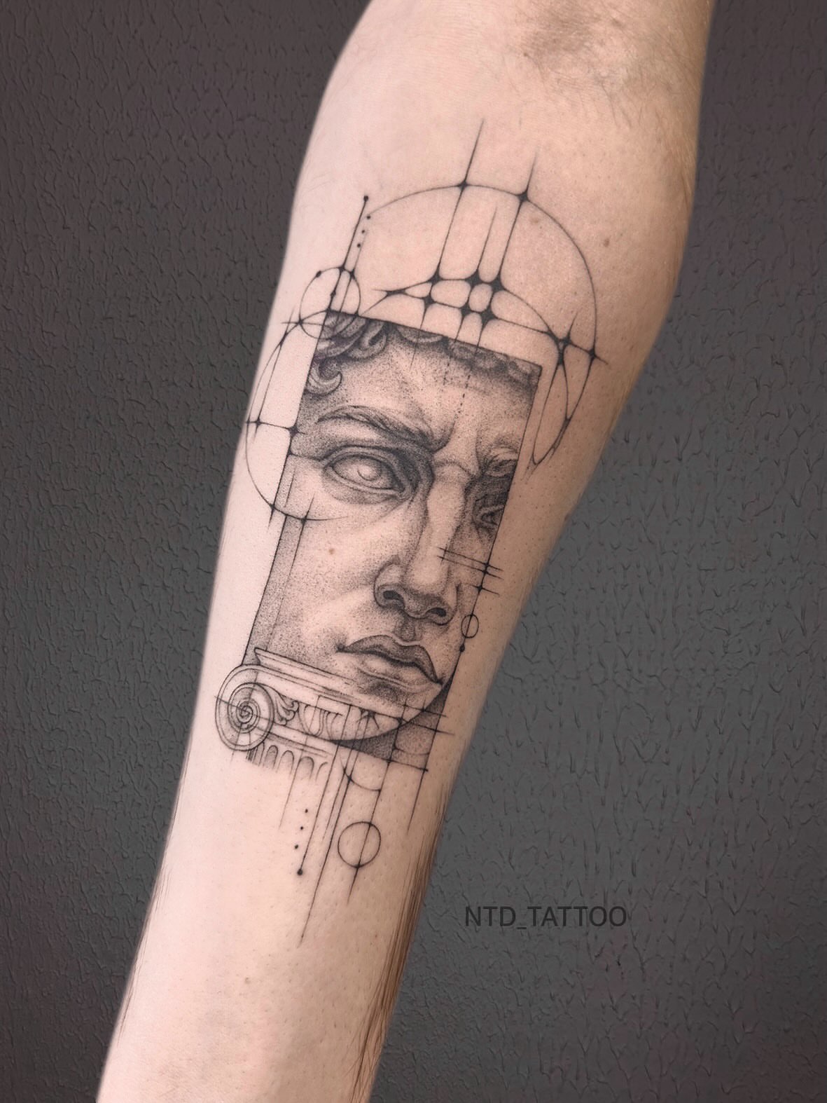 Tattoo by @ntd_tattoo — dotwork, geometric