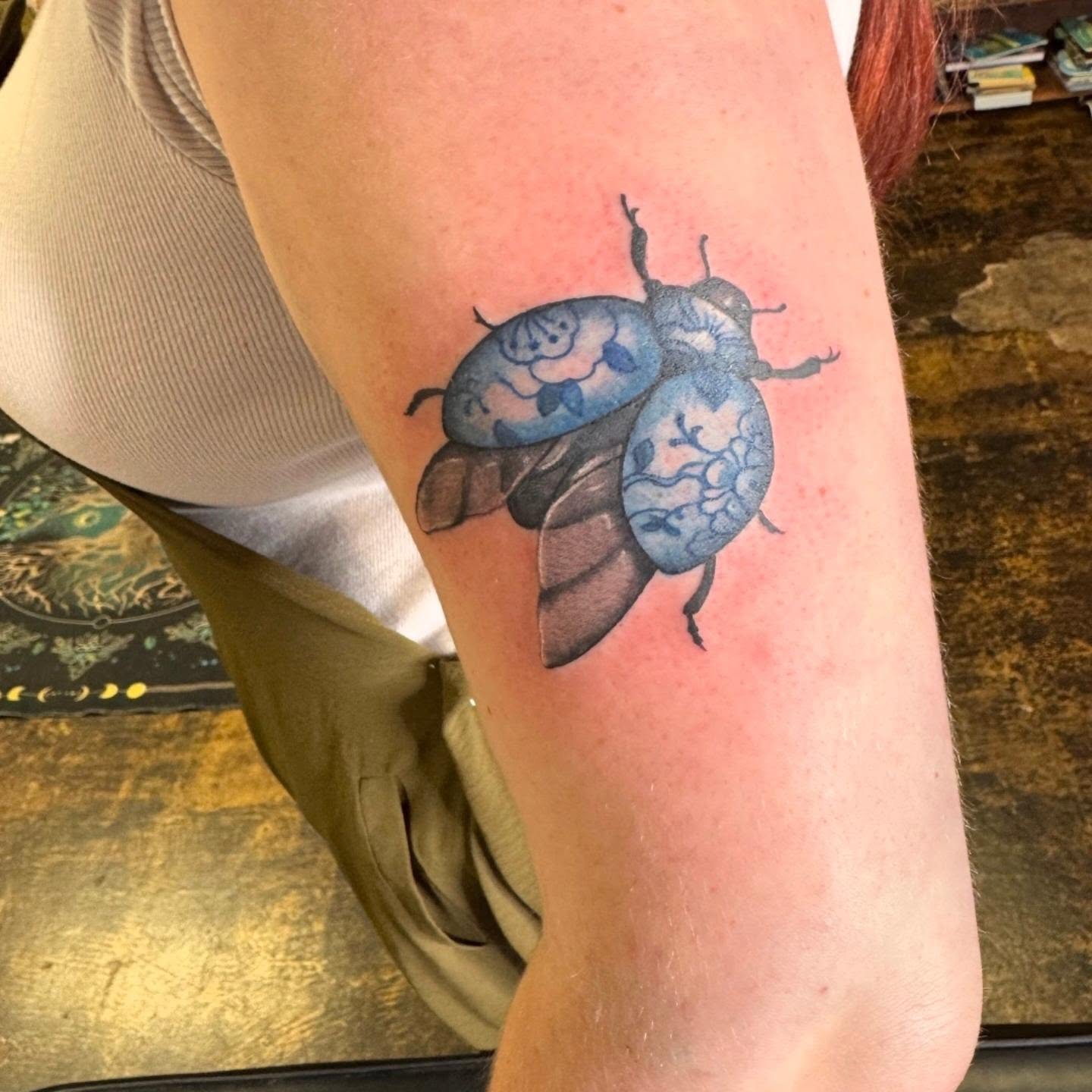 Beetles realism tattoo on the forearm by Tatgunjoe, Salt Lake City, Utah