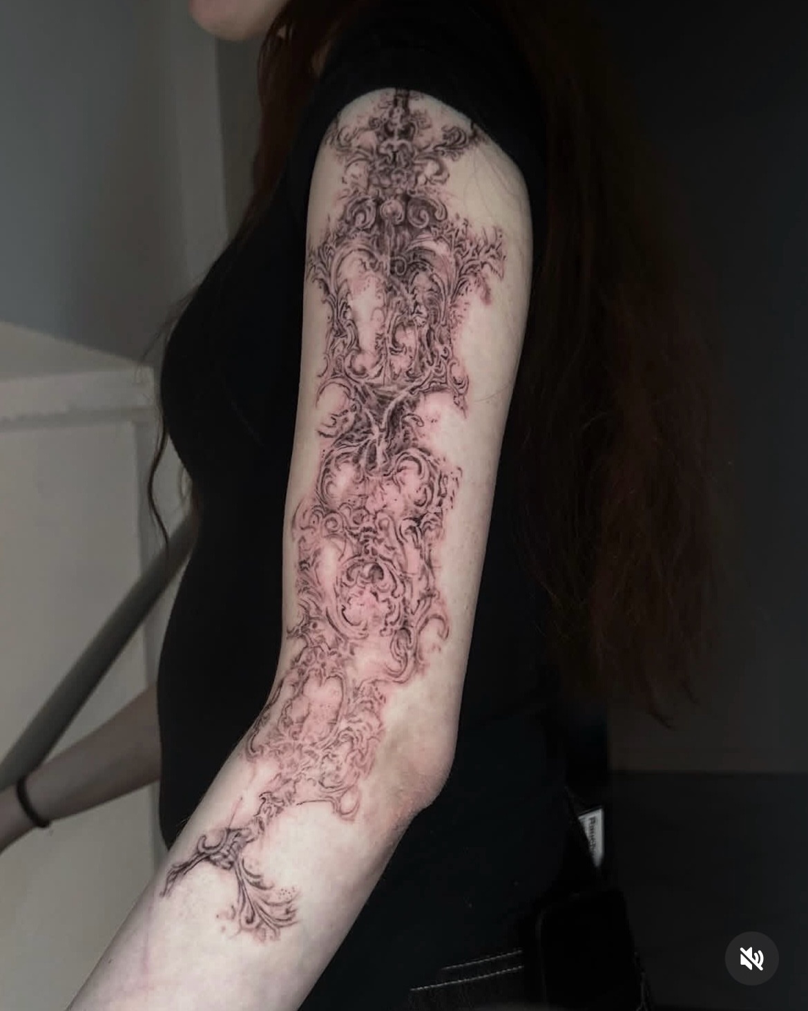 Ornate floral pattern ornamental tattoo on the forearm by @ashencoil
