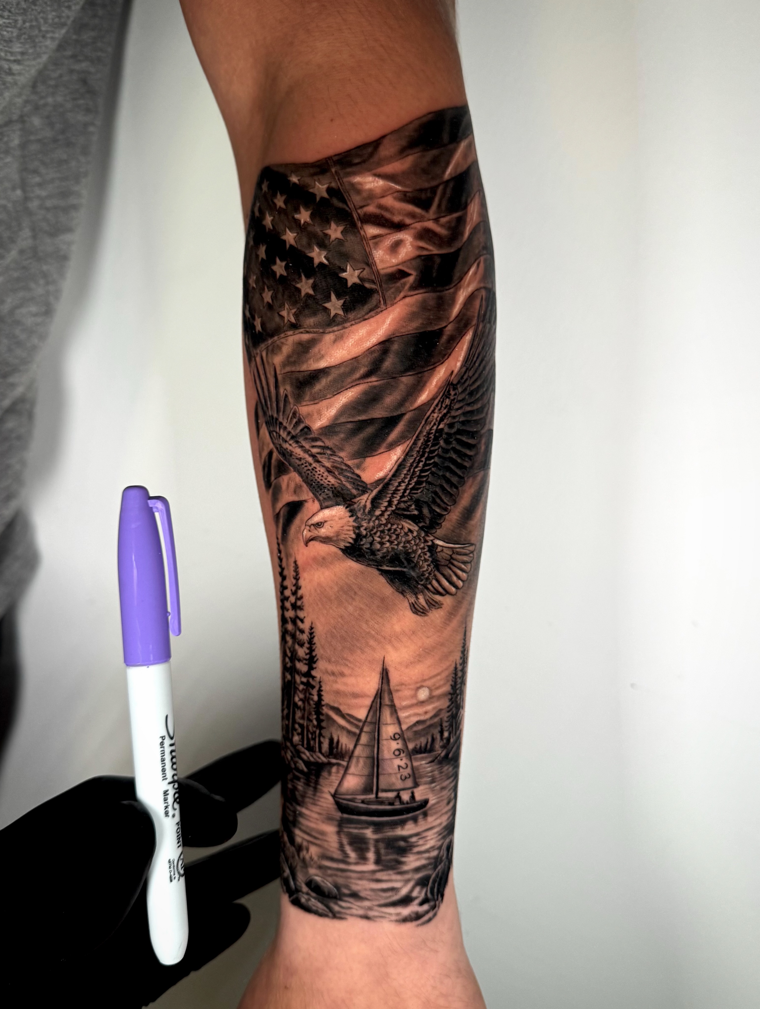 Tattoo by @saint.denis.ink — black_and_grey, realism