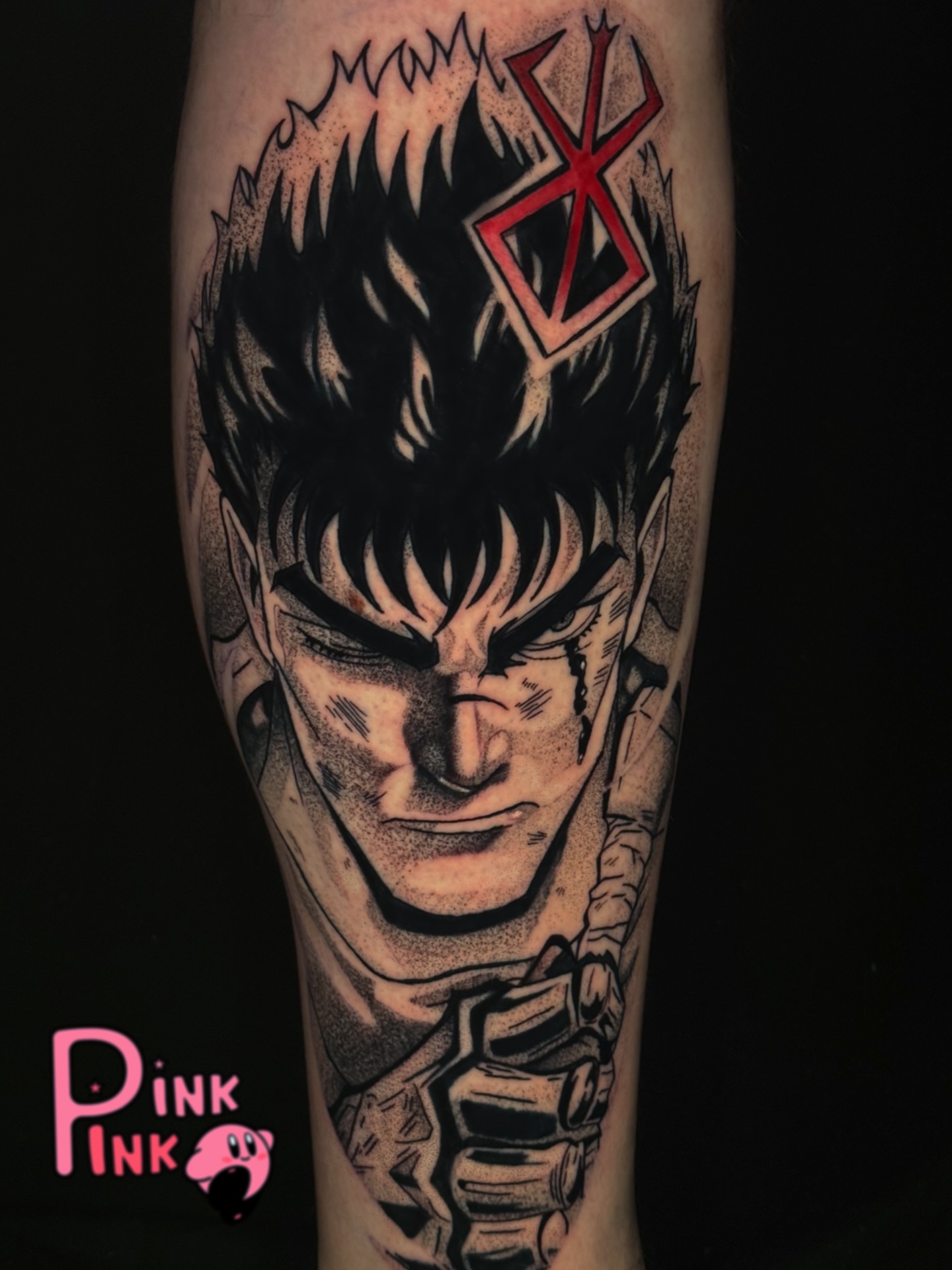 Tattoo by @pinkink11 — dotwork, anime