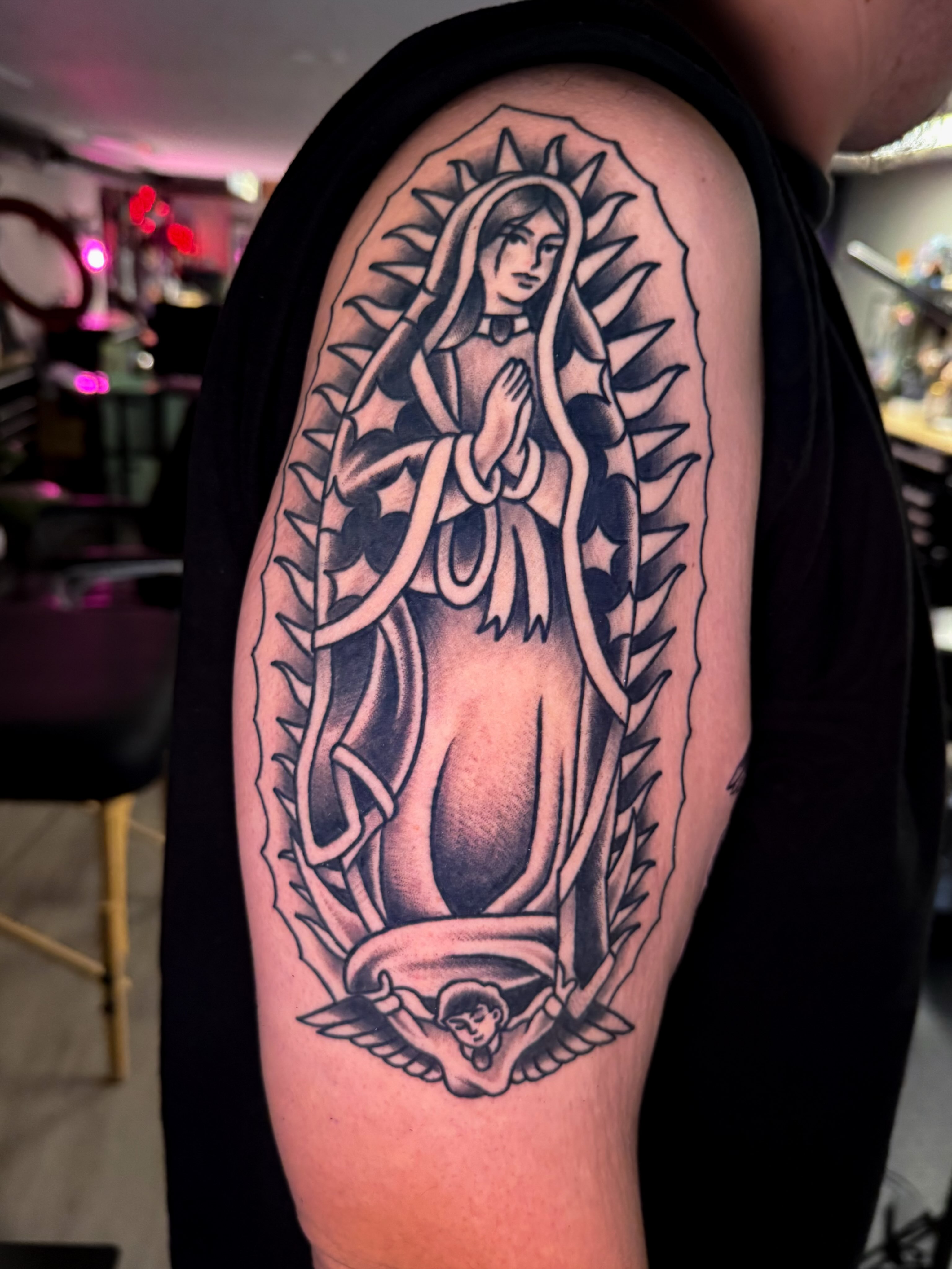 Tattoo by @mindinchainstattoos — american_traditional, black_and_grey