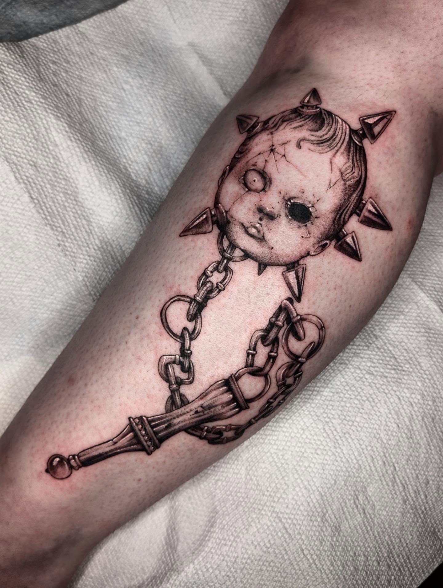 Tattoo by @brightboneink — black_and_grey, realism