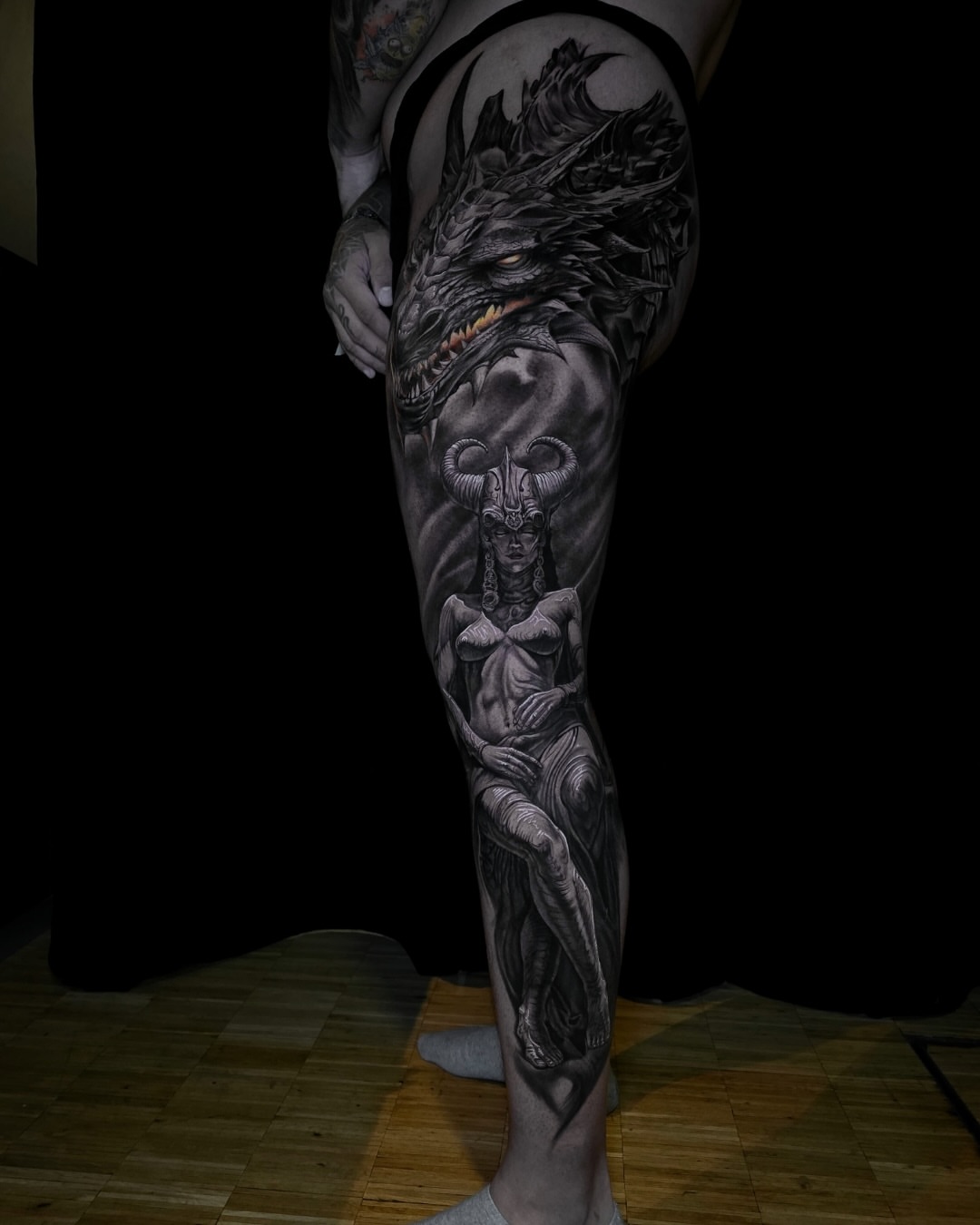 Tattoo by @stefanoalcantara — black_and_grey, realism