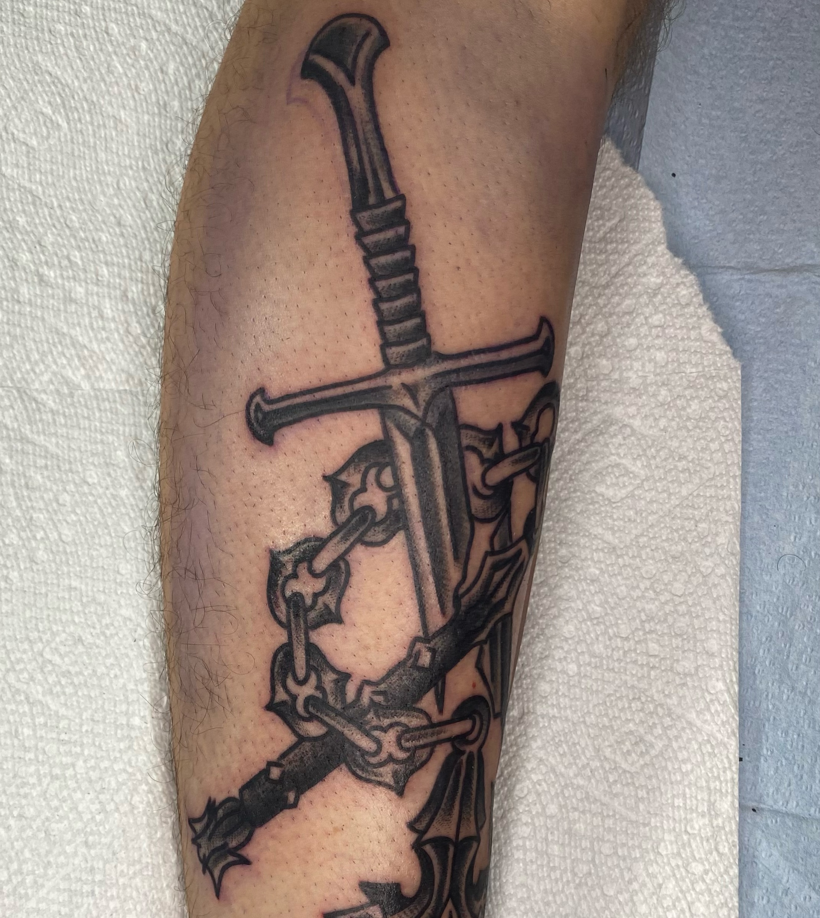 Tattoo by @painless_jack — black_and_grey