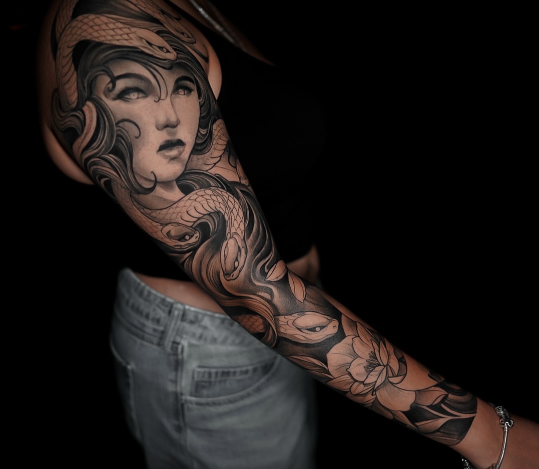 Tattoo by @jdmroxy_24 — american_traditional, realism
