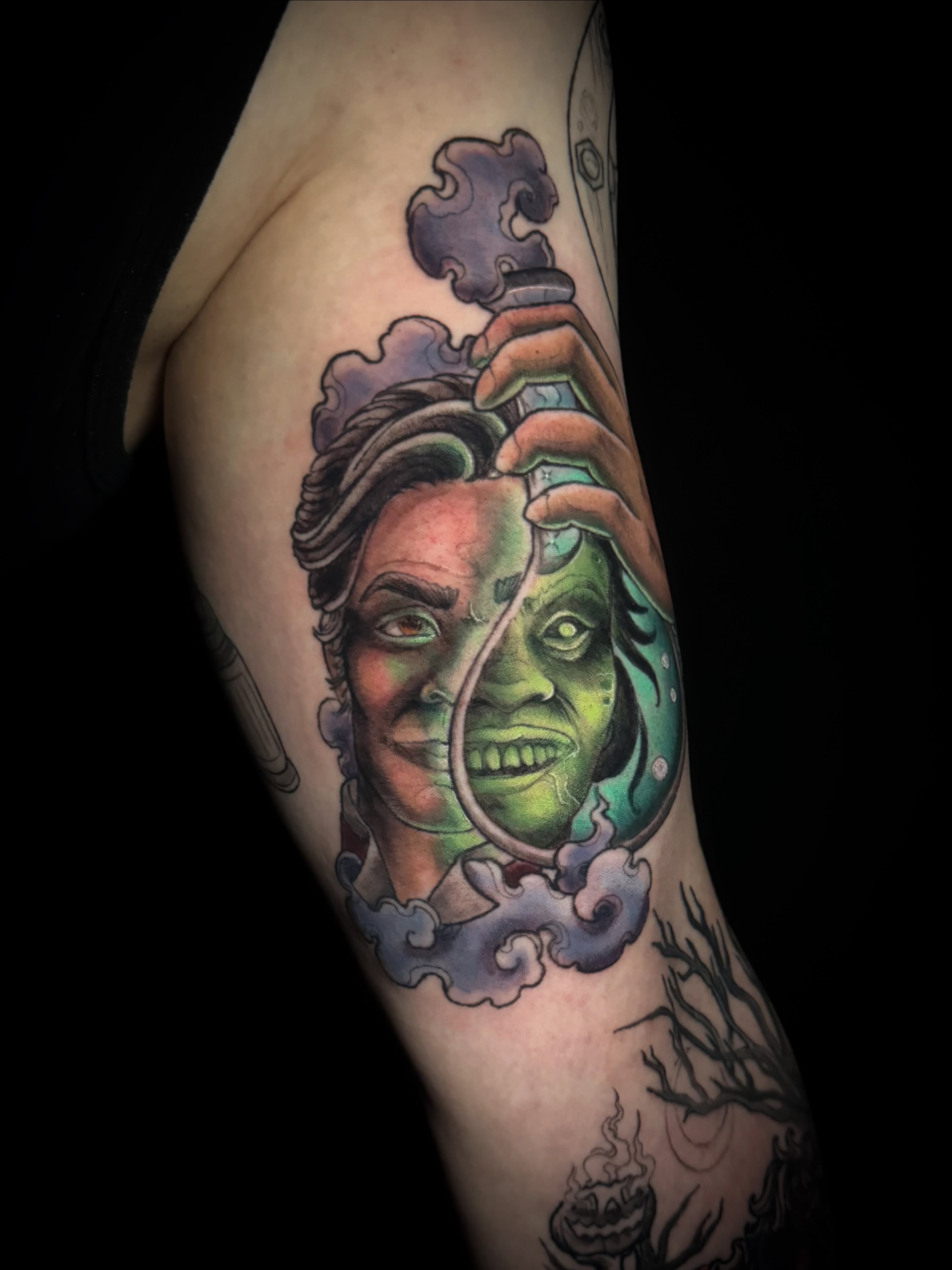 Smoking man realism tattoo on the forearm by M A D I E I N S P A N I E R π¦ tattoos