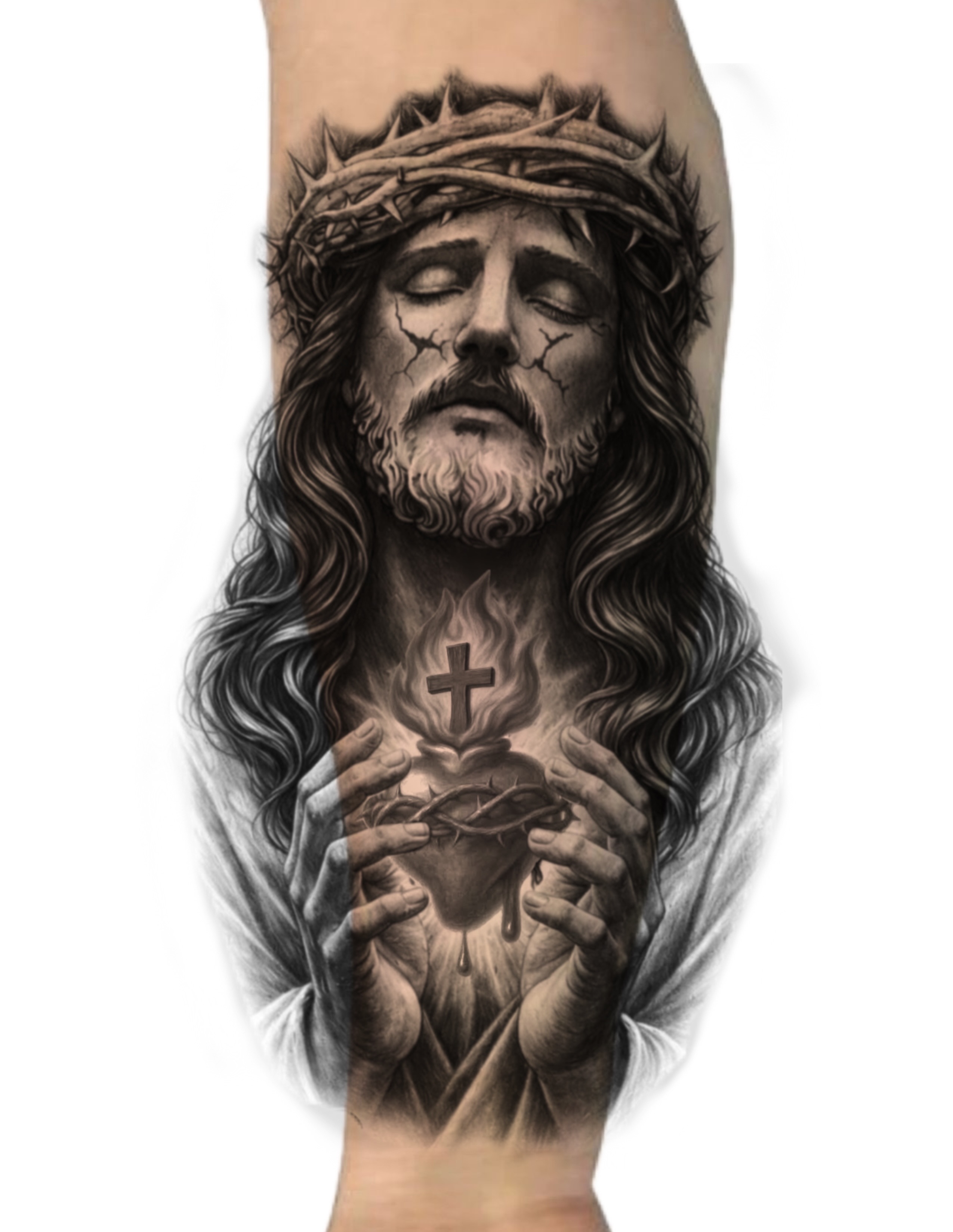 Jesus Christ realism tattoo on the forearm by Dallas Tattoo Artist