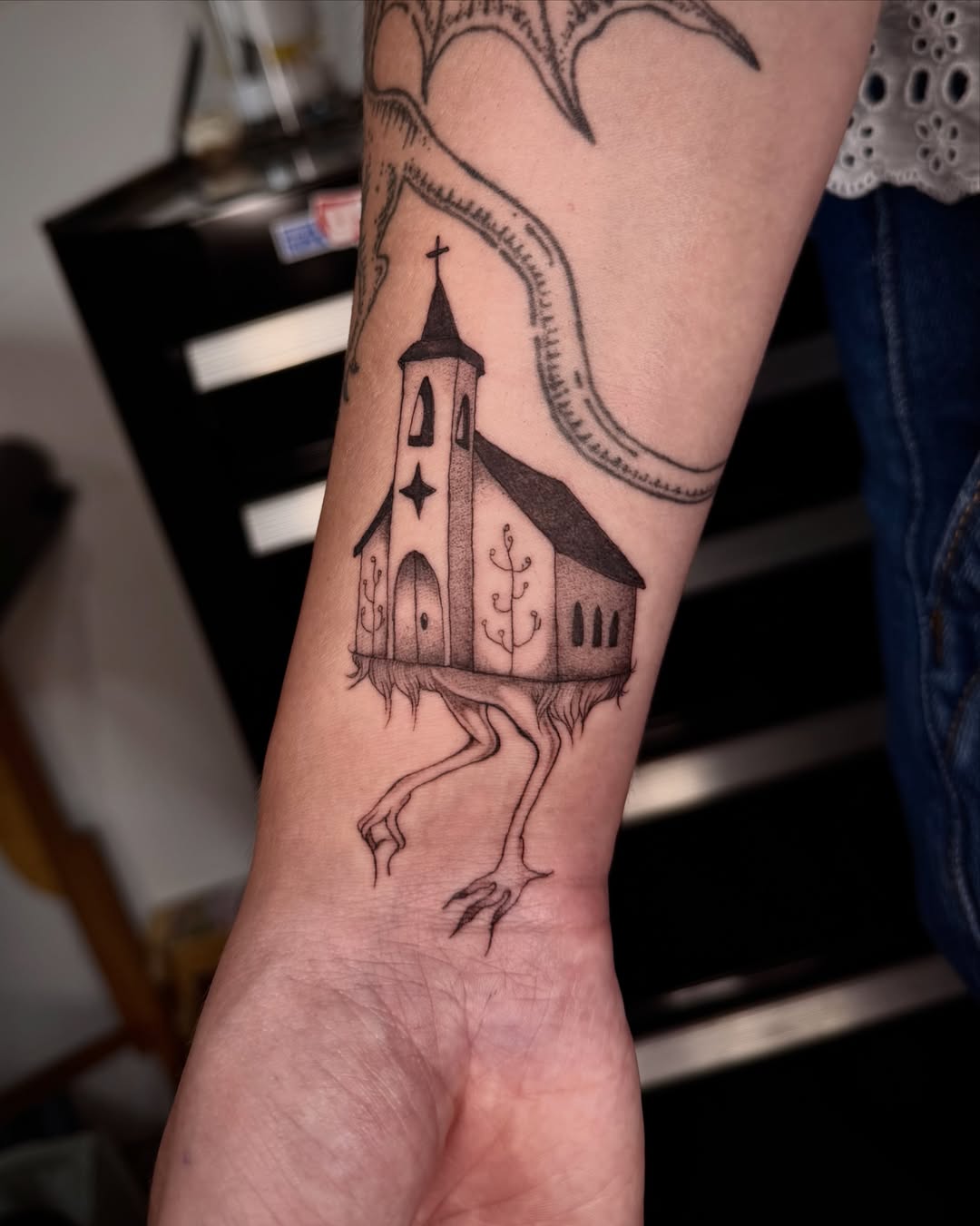 Tattoo by @capricornpokes — black_and_grey
