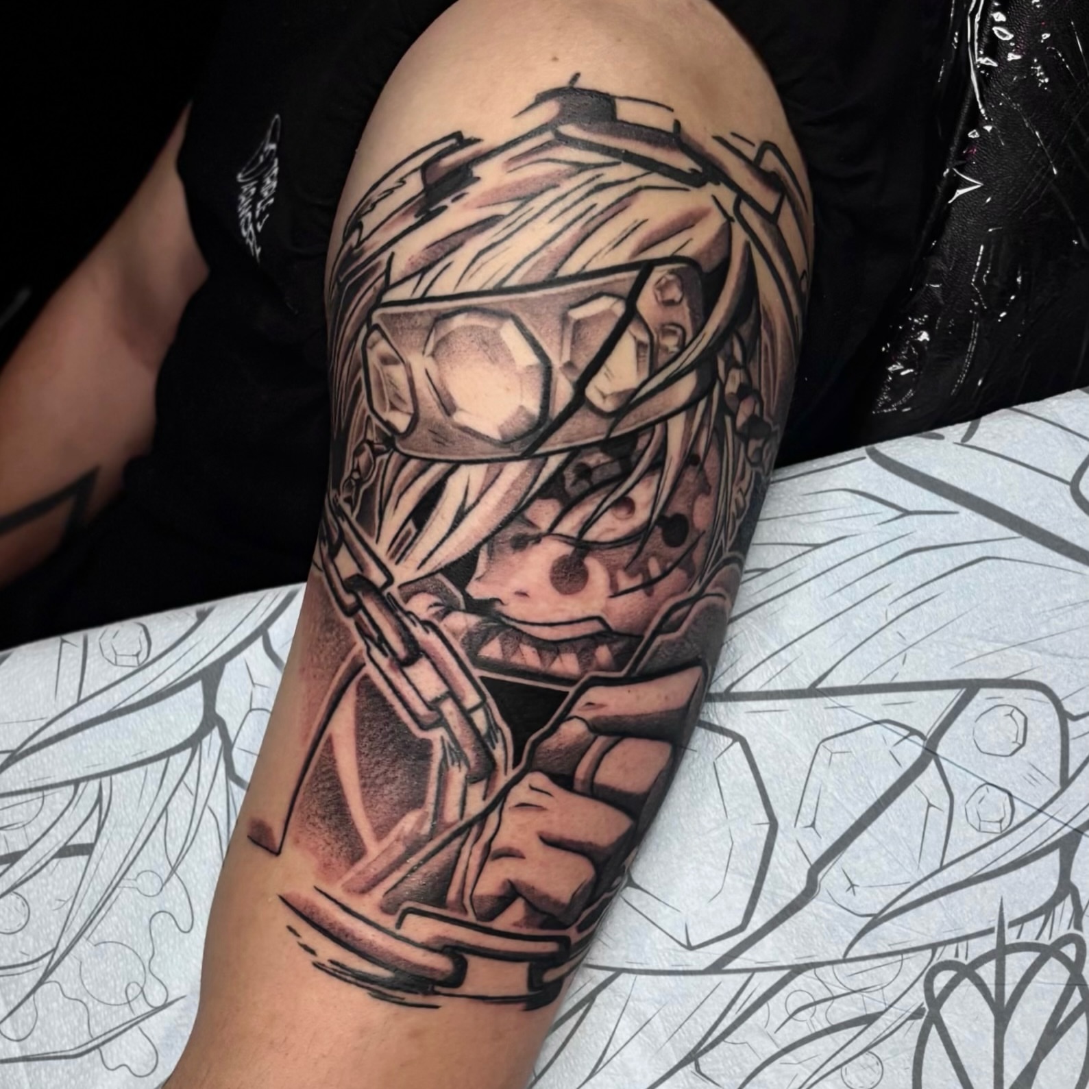Tattoo by @owlliemoontattoo — black_and_grey, realism