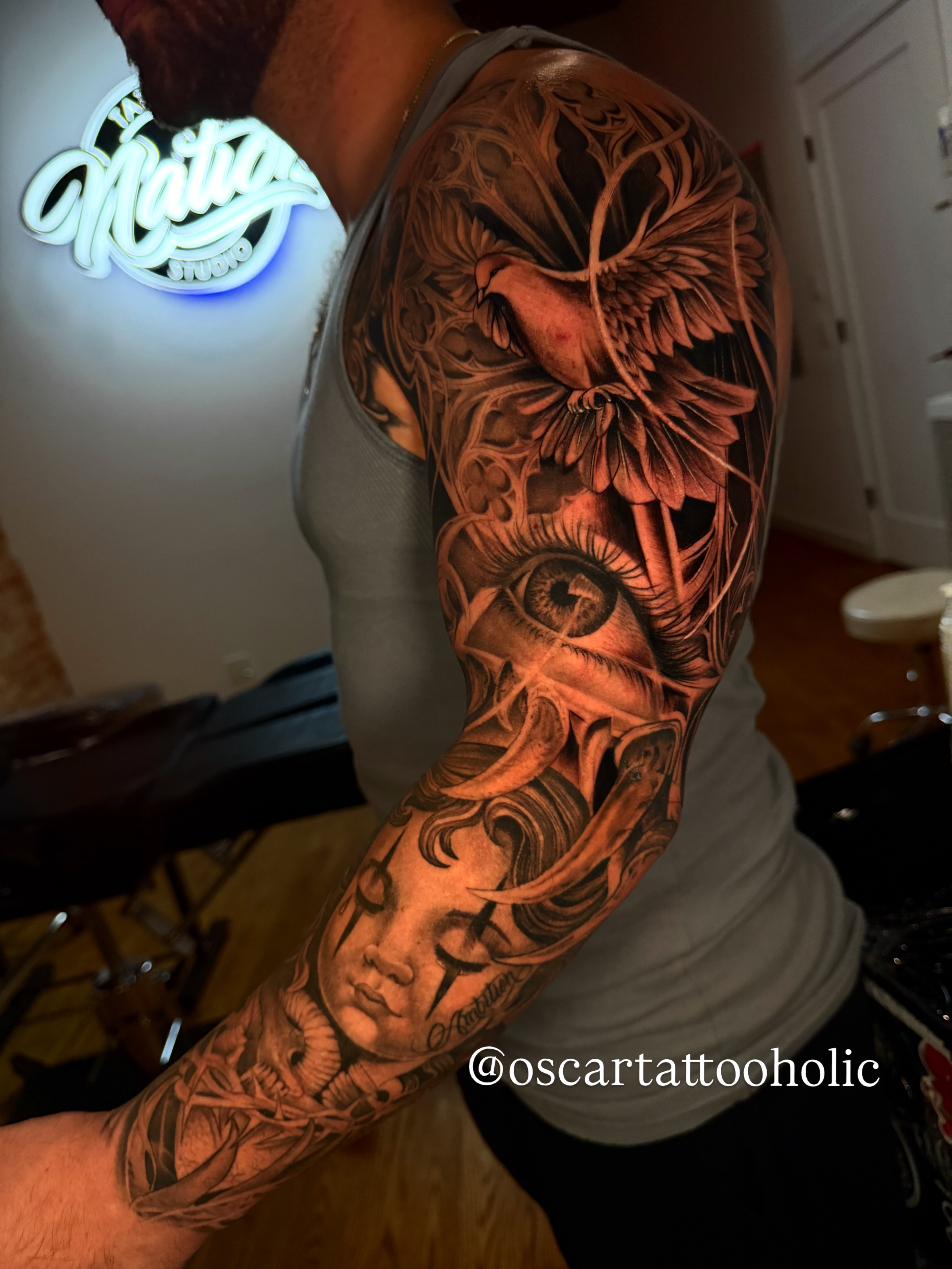 Tattoo by @oscartattooholic — realism, dark_realism