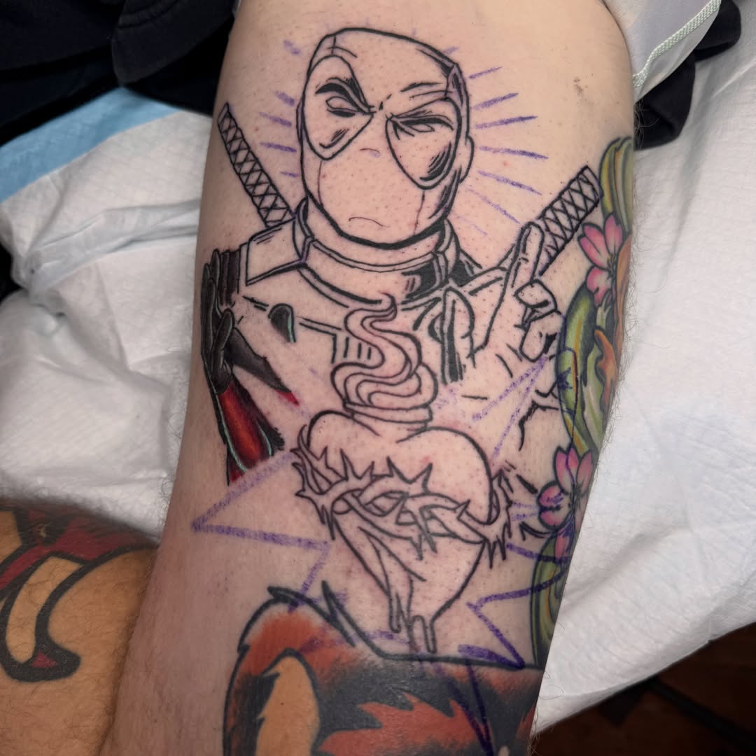 Tattoo by @eric_inks — anime, dotwork