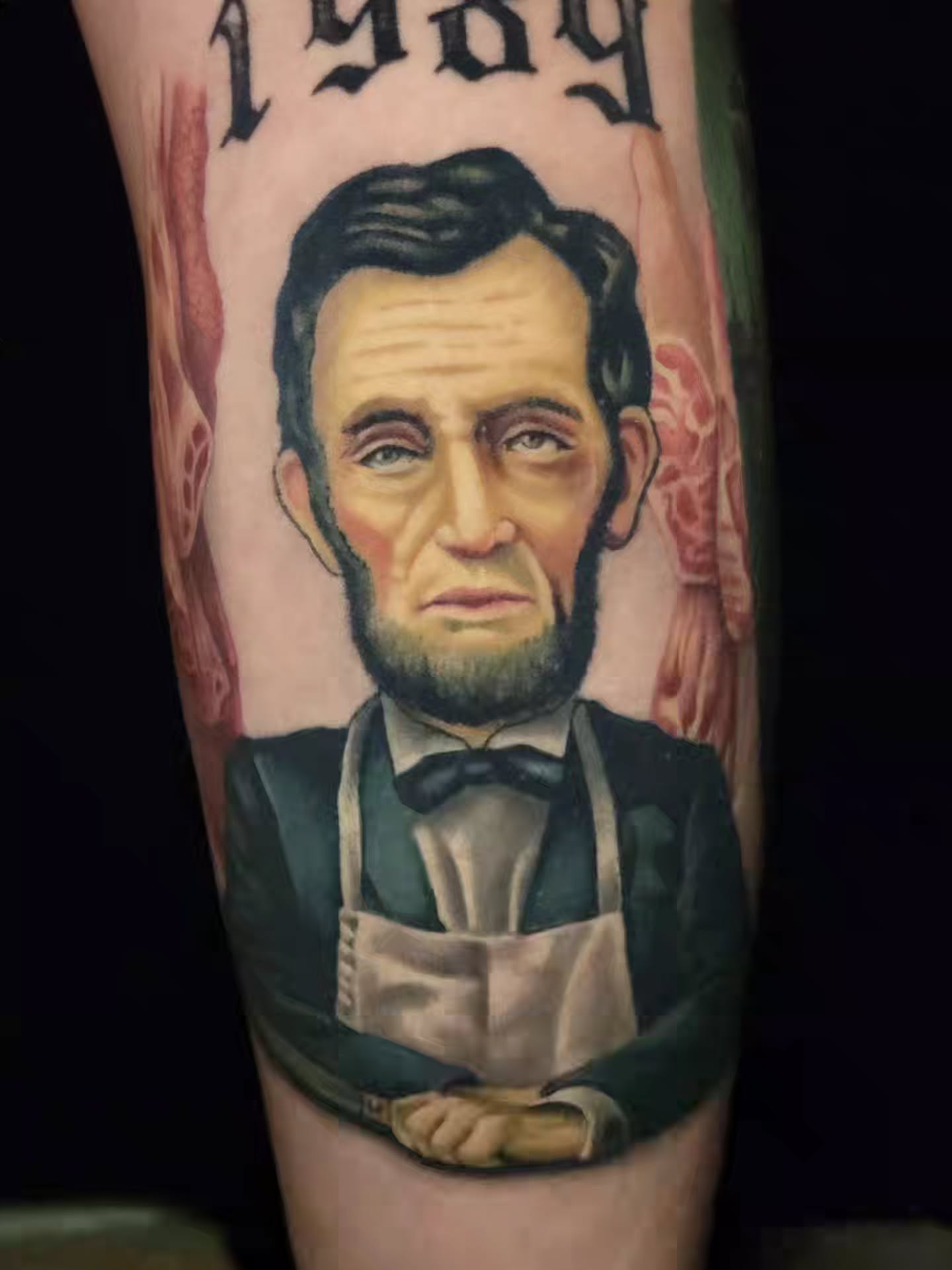 Abraham lincoln realism tattoo on the forearm by Melissa Does Tattoos - Bright, Bold Anime &