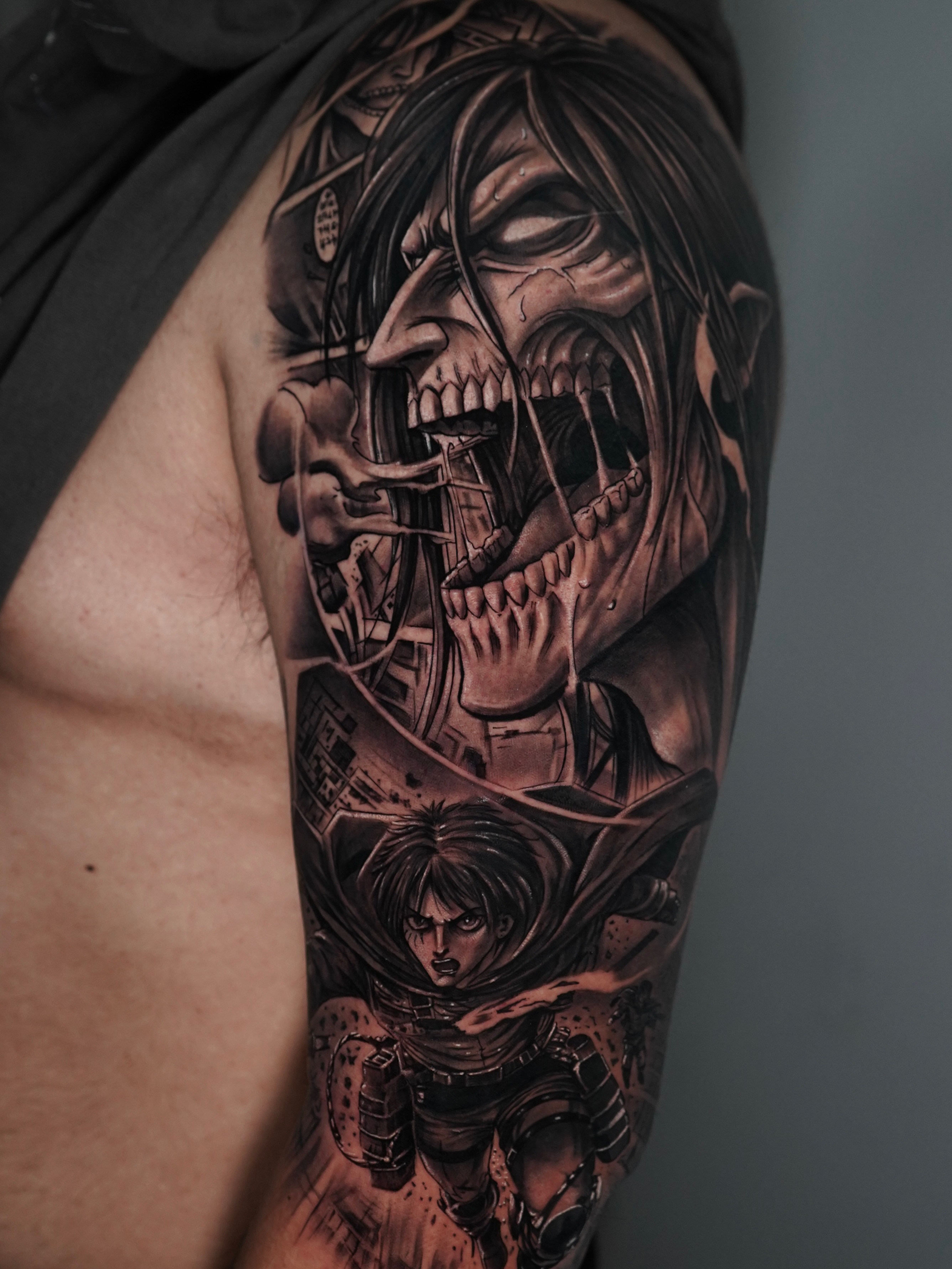 Tattoo by @fa.inkk — dark_realism, anime