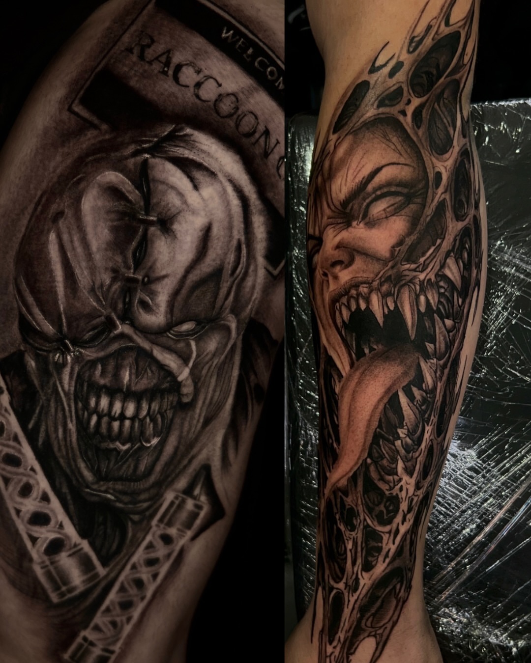 Zombie dark realism tattoo on the forearm by Joey-tattoo Artist