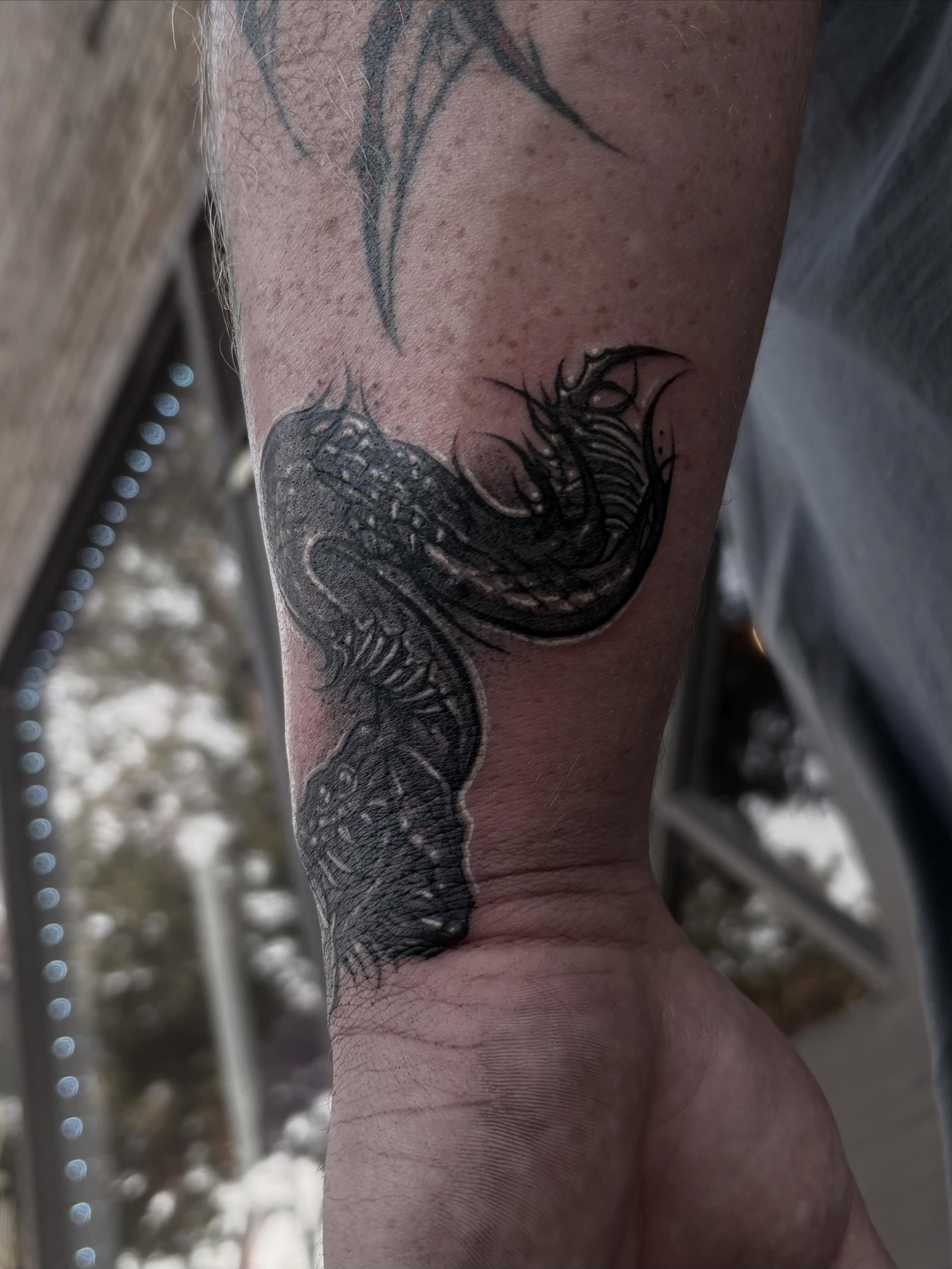Tattoo by @lynscorpse — black_and_grey, realism