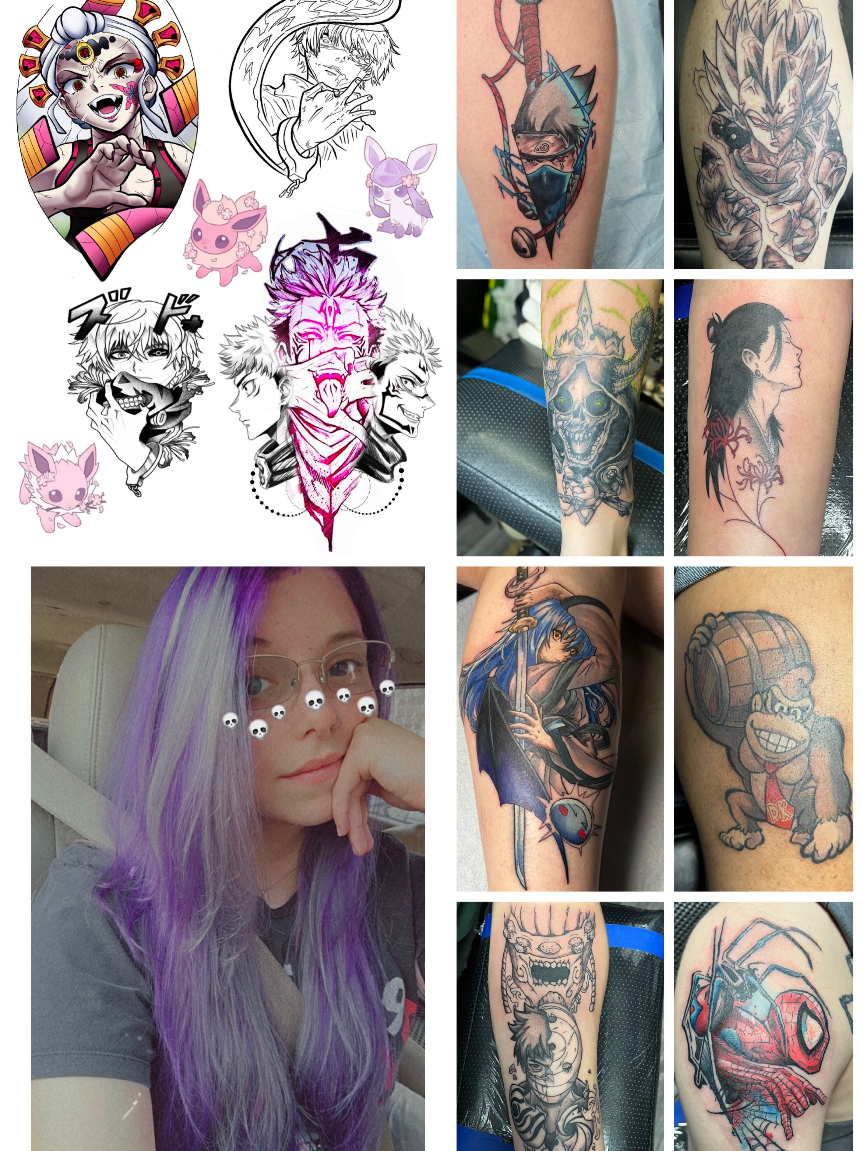 Tattoo by @chaos_glitch21 — anime, dotwork
