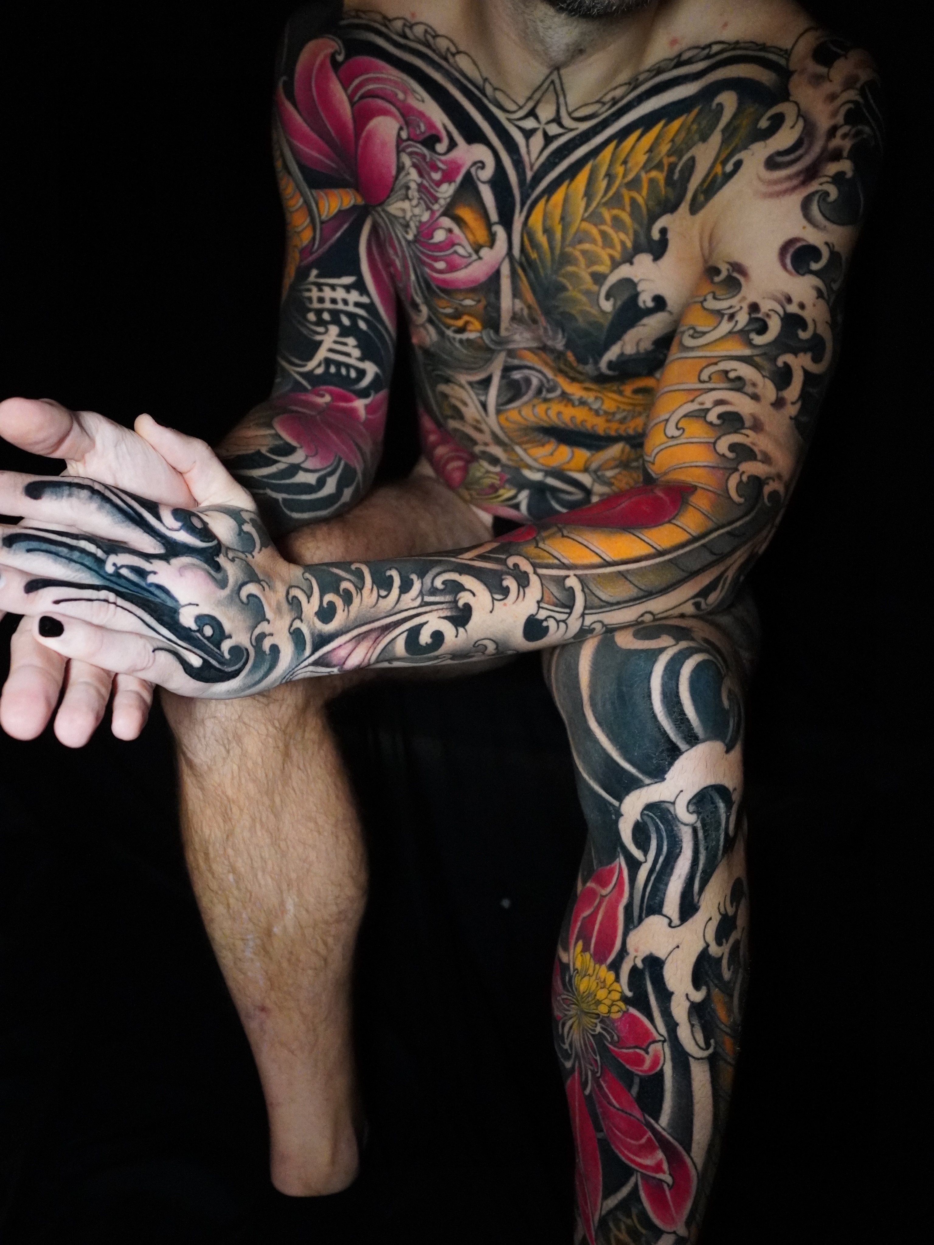 Tattoo by @fiori_lorett — japanese_irezumi, dotwork
