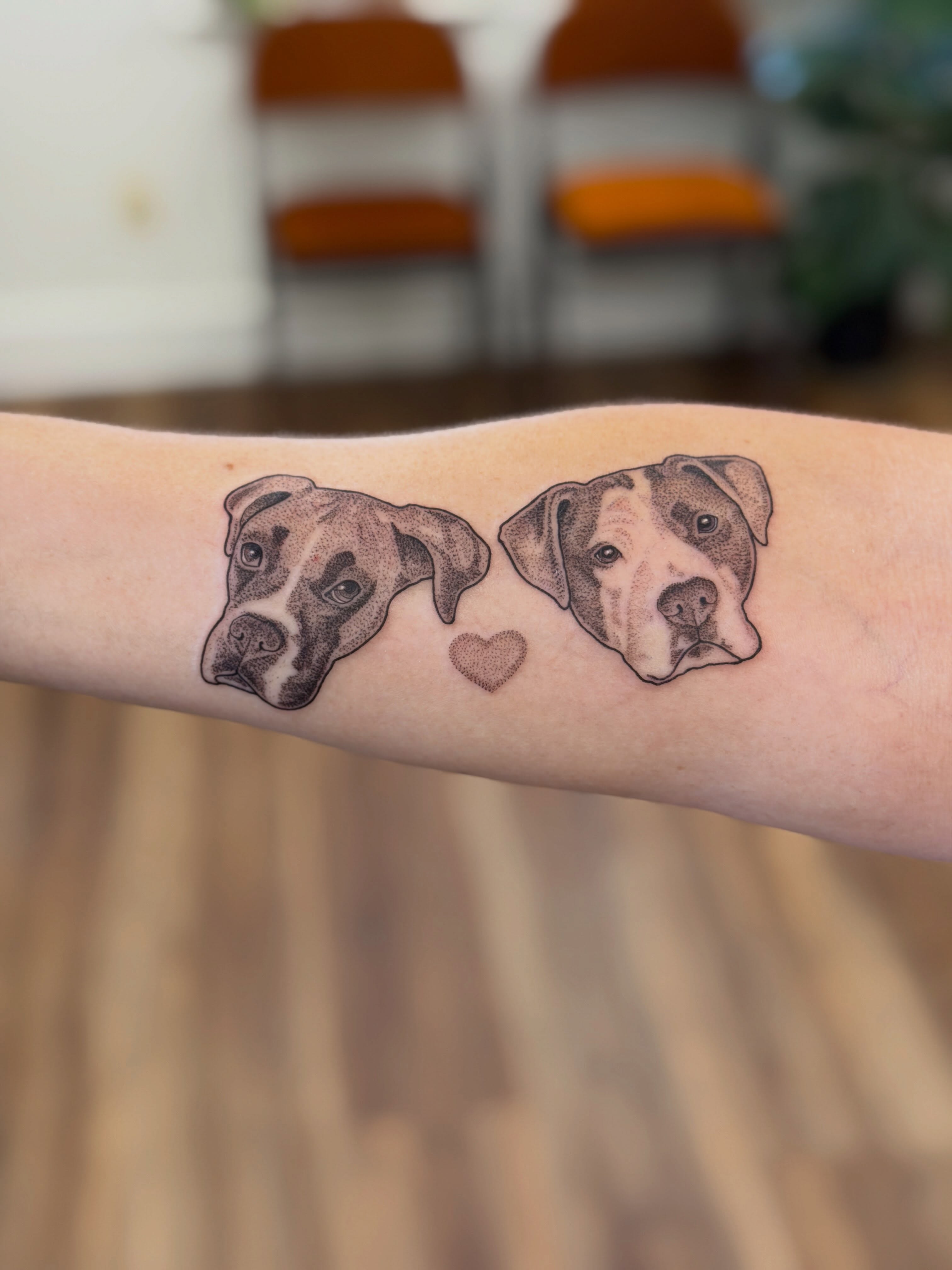 Tattoo by @heretopetdogs — dotwork