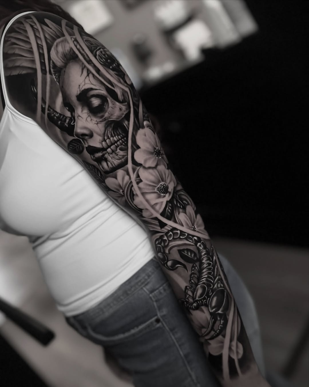 Tattoo by @xsebastiancalderonx — black_and_grey, realism