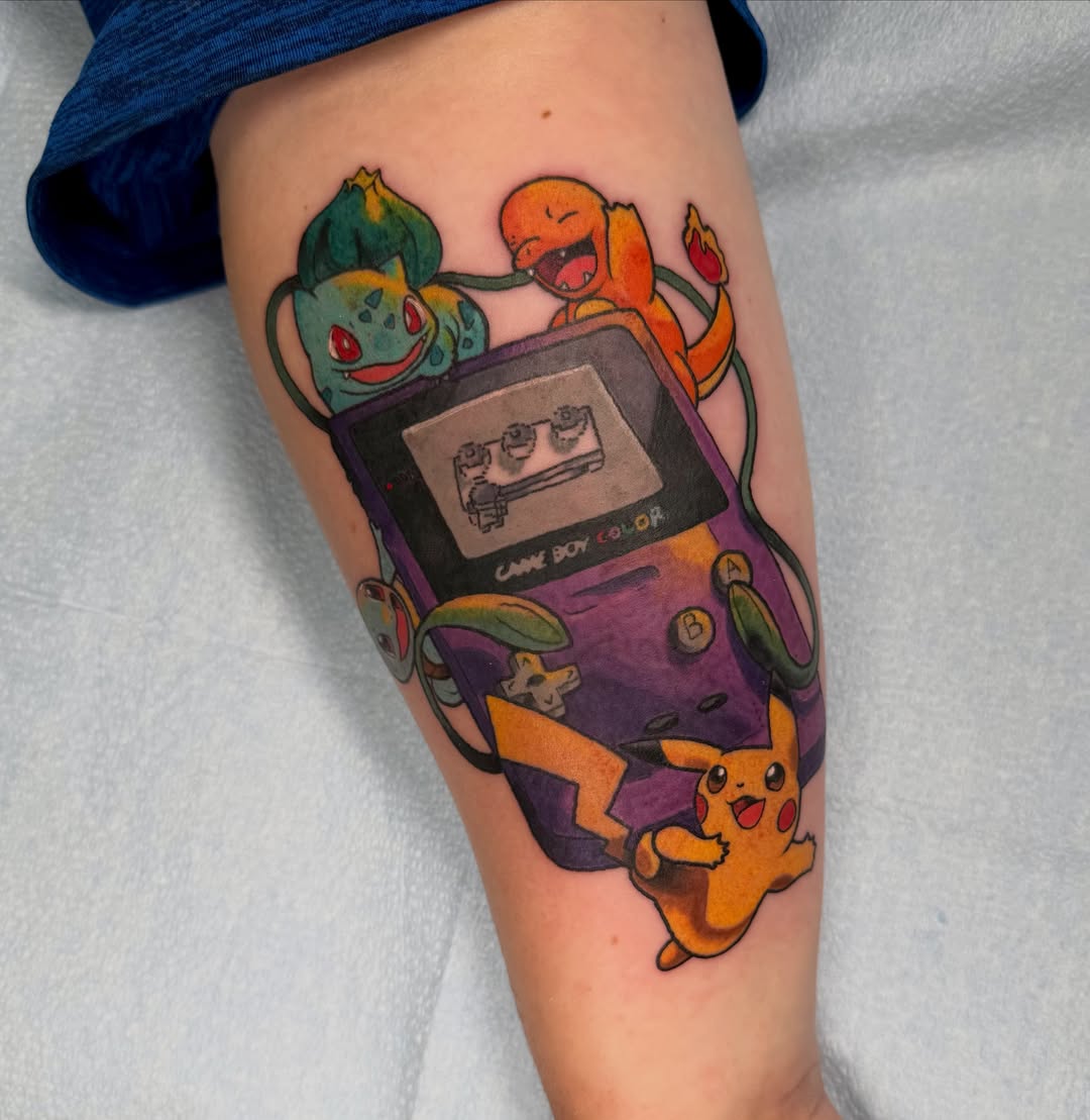 Tattoo by @manaxmike — dotwork, anime