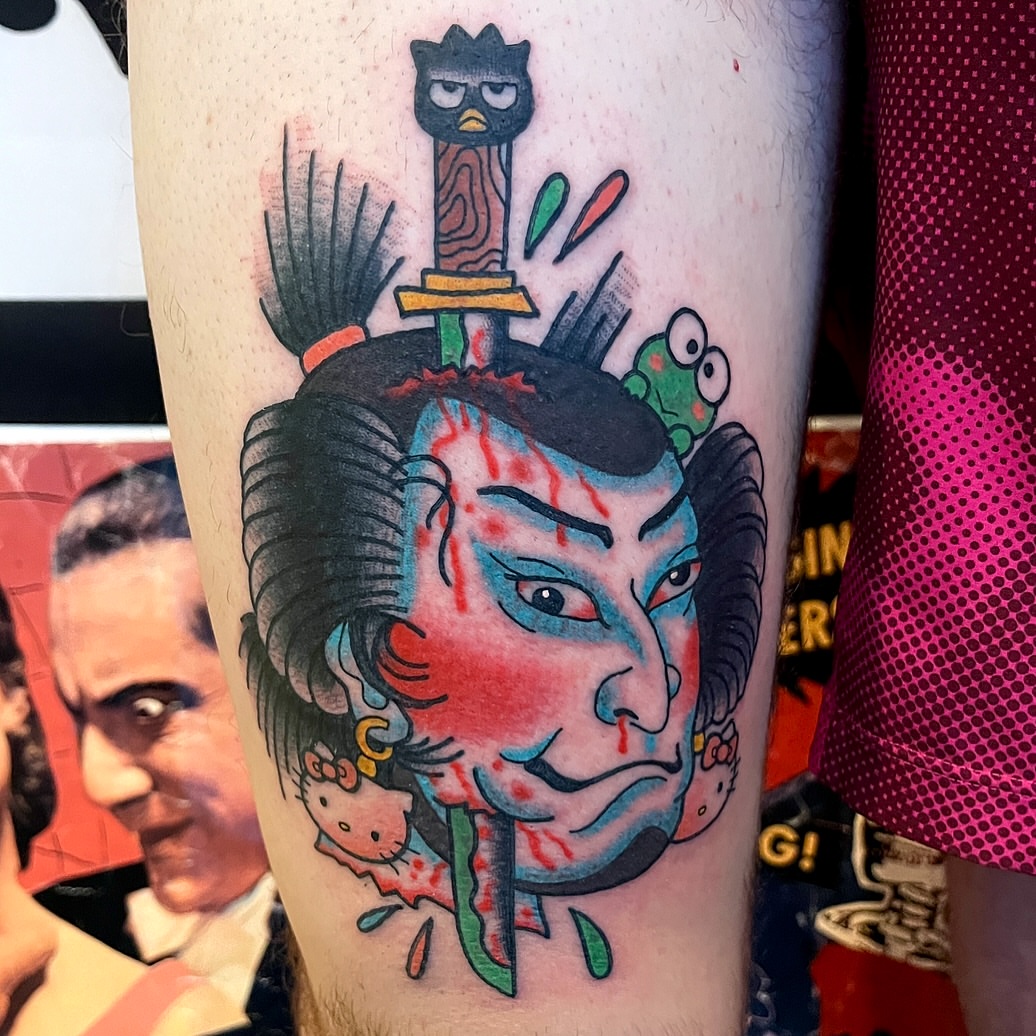 Tattoo by @atomlenhart — american_traditional, dotwork