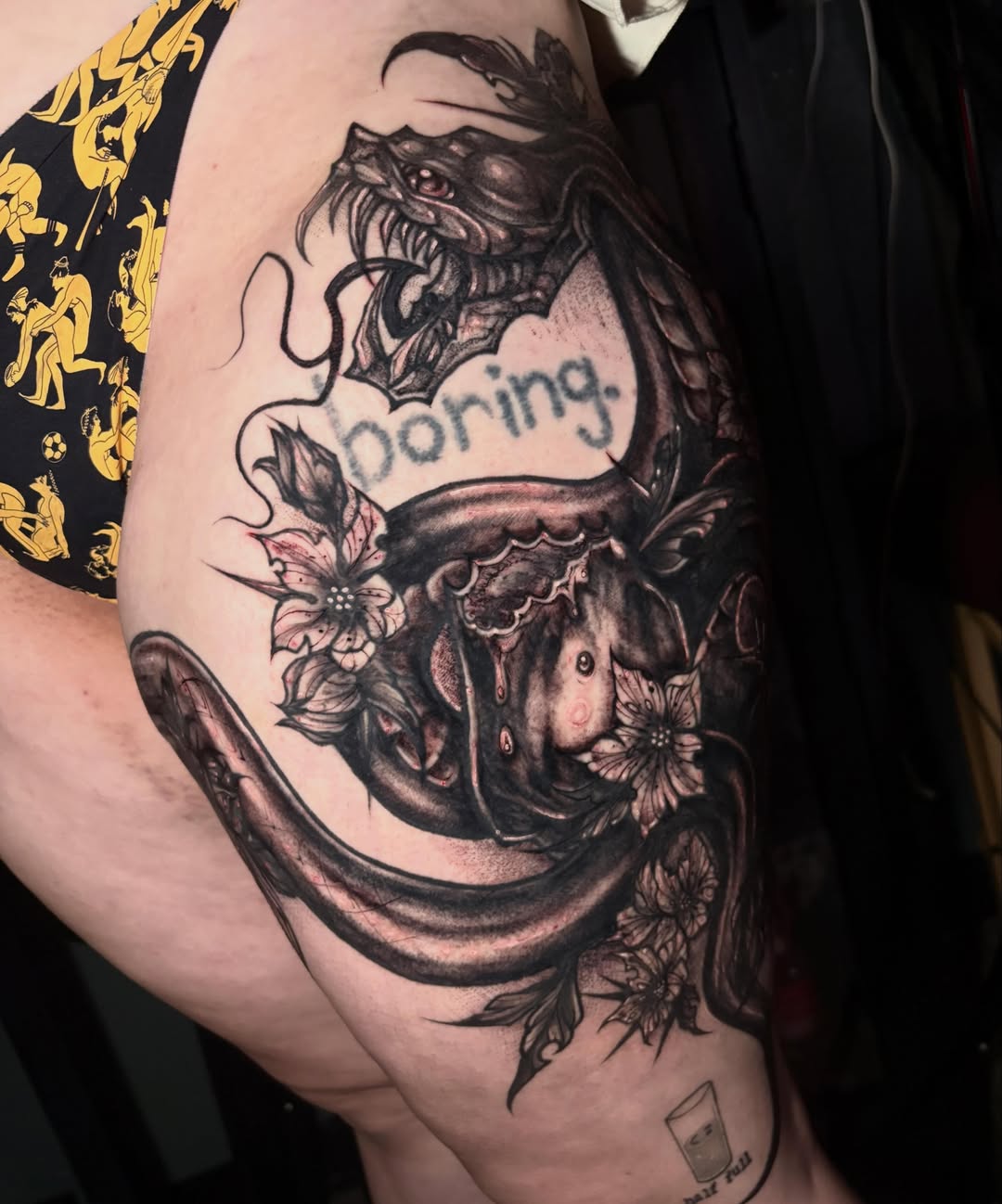Tattoo by @lynscorpse — black_and_grey, realism
