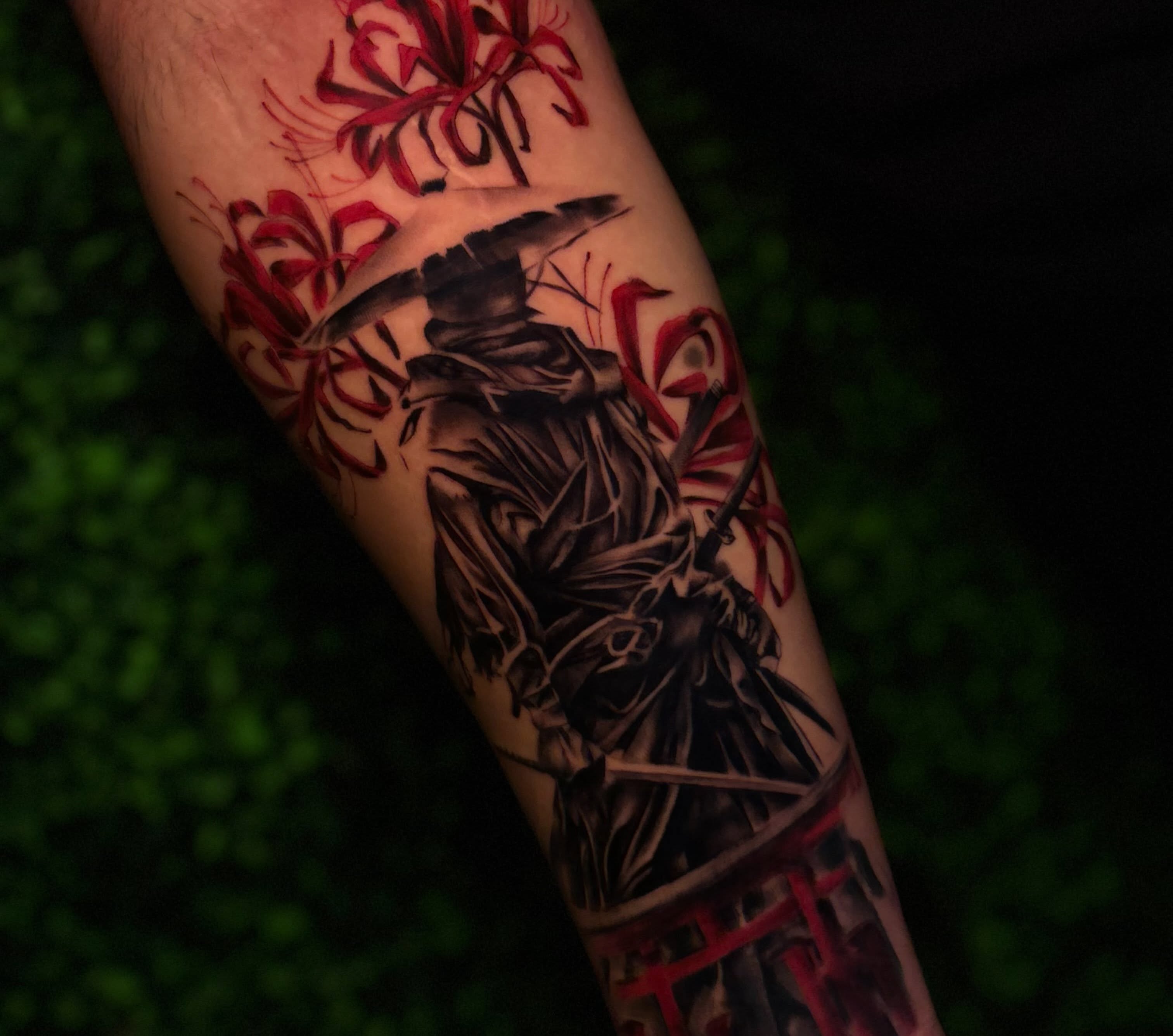Samurai warrior realism tattoo on the forearm by Bella Buonopane