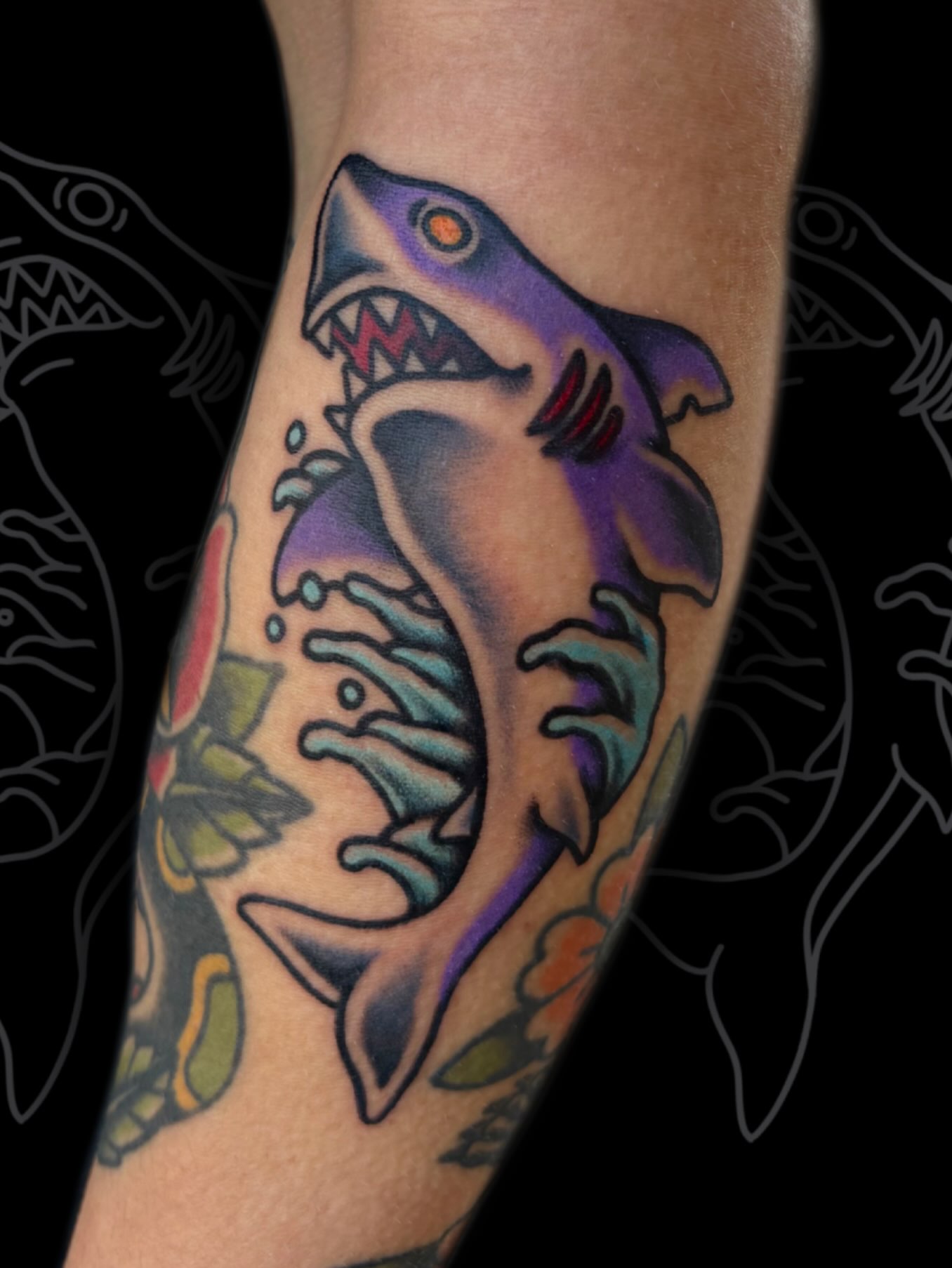 Shark American traditional tattoo on the forearm by πππ₯π πππππͺ kΚ