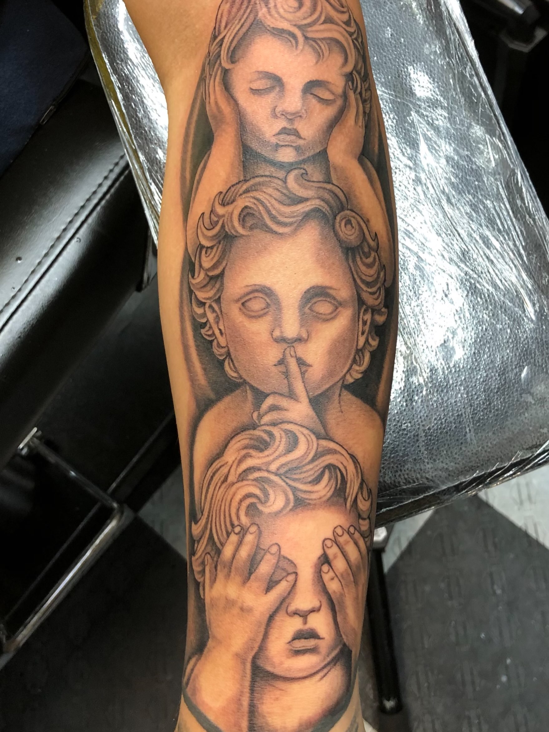 Tattoo by @inkandpainttattoo — black_and_grey, realism