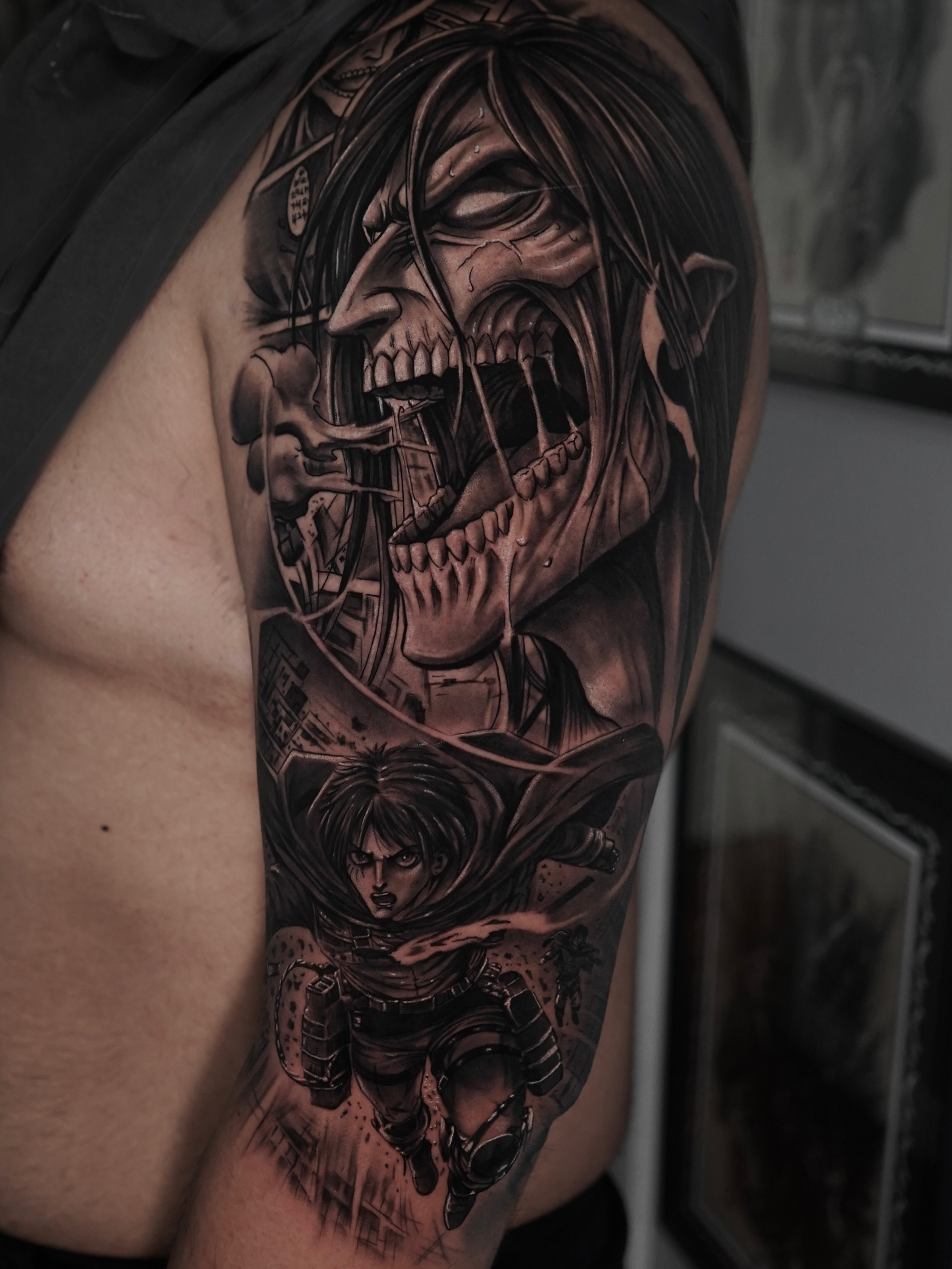 Tattoo by @fa.inkk — realism, anime