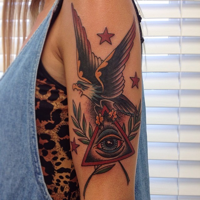 Tattoo by @_tatzilla_ — american_traditional, geometric