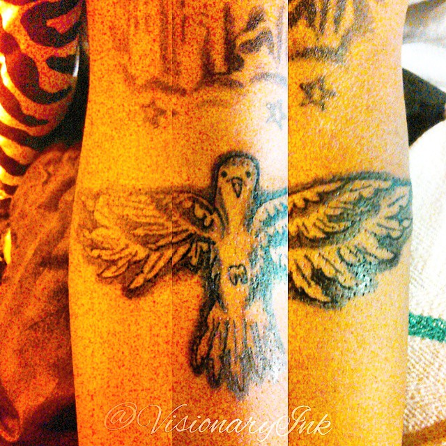 Hummingbird dotwork tattoo on the forearm by Visionary Ink