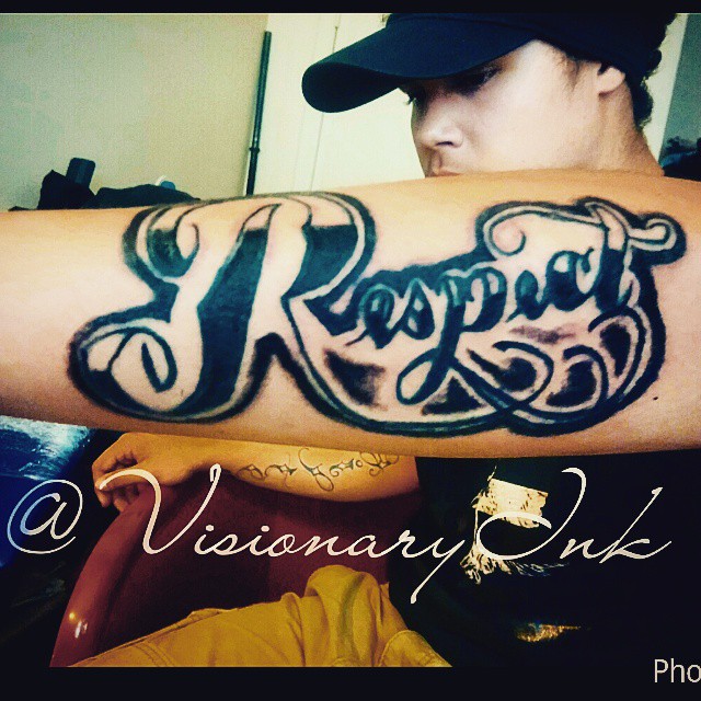 Rapido lettering script tattoo on the forearm by Visionary Ink